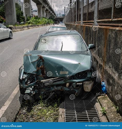 The Car in Which the Accident Was Parked Was Left on the Side of the Road Editorial Image ...