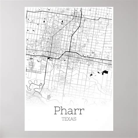 Pharr Map - Texas - City Map Poster | Zazzle.com