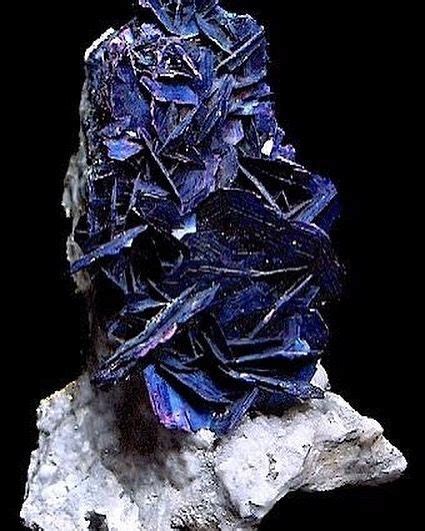 Covellite -a rare copper sulfide mineral with the formula CuS, iridescent blades From the Little ...