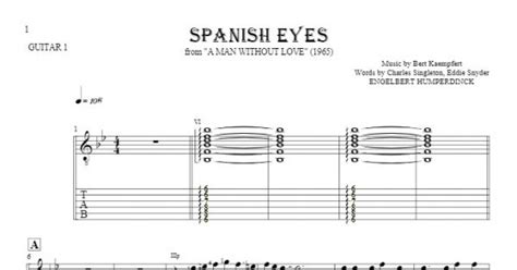 Spanish Eyes - Notes and tablature for guitar - guitar 1 part ...