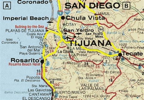 Mapa de Tijuana Político Región | Mapa Político Ciudad Región Geográfica Mexico