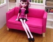 Items similar to Grey fabric doll sofa, Monster high furniture, Barbie furniture on Etsy