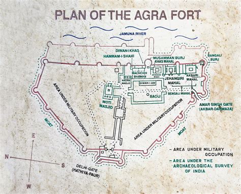 Red Fort Agra India Map