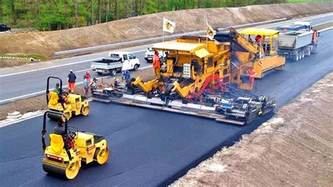 Incredible Modern Road Construction Machines, Fast Concrete Paving ...