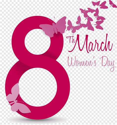 International Women's Day March 8, Day 8 digital, red and pink 8th ...