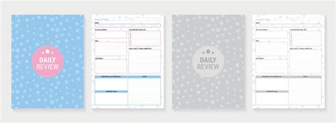 Daily Review Planner Template 11901183 Vector Art at Vecteezy