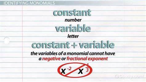 Monomial: Definition, Examples & Factors - Video & Lesson Transcript | Study.com