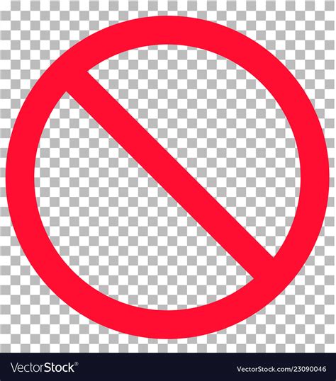 No sign isolated on transparent background flat Vector Image