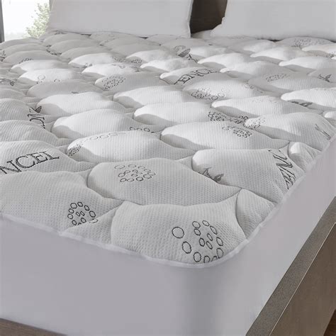 Tencel Thick Mattress Pad King Size Pillow Top Luxe Cooling Mattress Protector Breathable ...