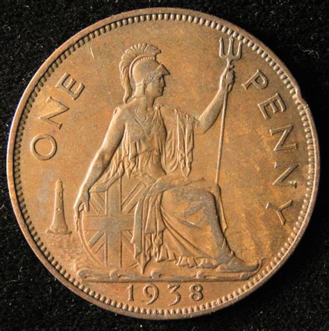 1938 BRITISH PENNY - LARGE CENT IN HIGHER GRADE | OCTOBER 7th RARE COIN AUCTION | K-BID