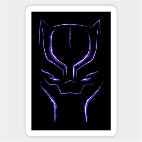 Black Panther Mask: Purple and White - Black Panther - Sticker | TeePublic