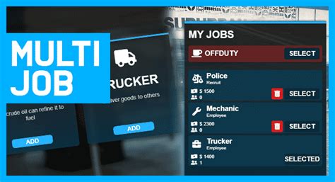 Multiple Jobs System [Job center][Multi Job][Optimized][Amazing UI] | FiveM Store