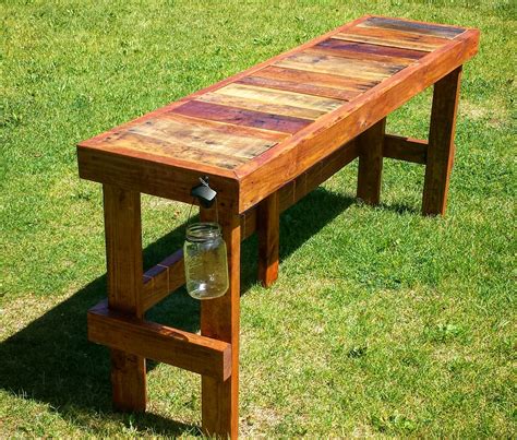 Pallet Wood Top Bar | Outdoor bar table, Wood pallets, Hot tub bar