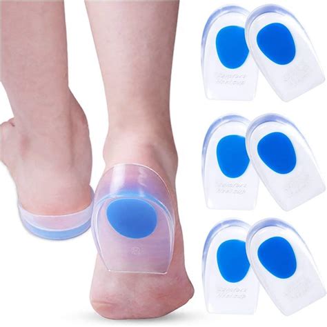 JIAHAO HOT 3 Pair Gel Heel Cups Plantar Fasciitis Inserts - Silicone Gel Heel Pads for Heel Pain ...