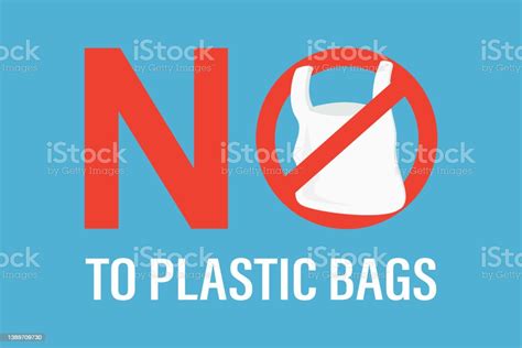 No To Plastic Bags Environmental Problems Concept Motivational Banner Or Poster Template Plastic ...