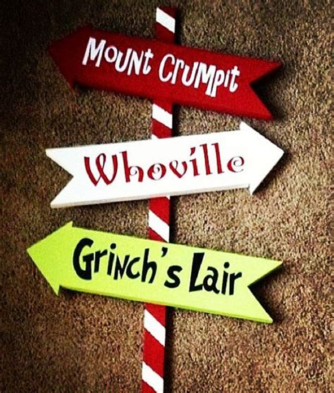 36 Whoville Grinch Christmas Yard Art Sign Decoration by WoodBeeUs | Office christmas ...