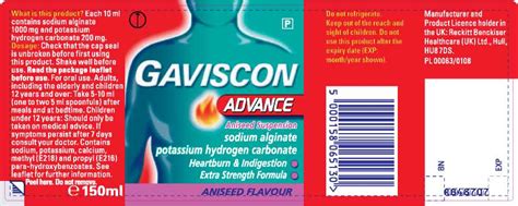 Gaviscon Advance Aniseed Suspension - Leaflet