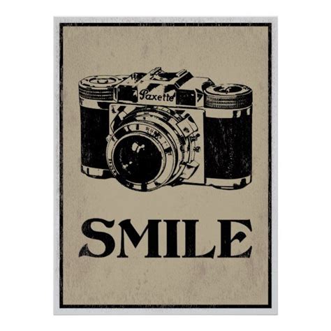 Smile: Retro Camera Art Poster | Zazzle | Camera art, Vintage poster art, Poster art