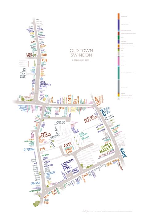 Old Town Swindon: typographic map | KATE PARSONS assorted images