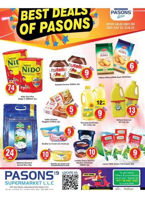 Best Deals - Pasons 19 Supermarket from Pasons until 24th July - Pasons UAE Offers & Promotions