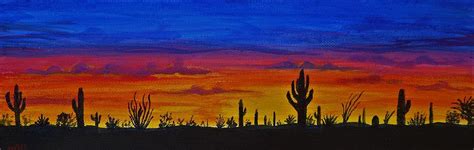 Arizona Desert Sunset Painting by Deedee Maz - Pixels