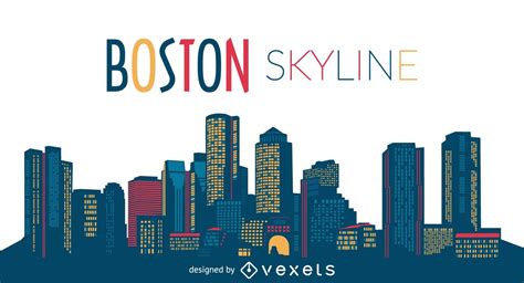 Boston City Skyline Vector Download