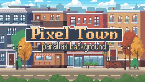 Pixel Town - Parallax Pixel art Background | GameDev Market