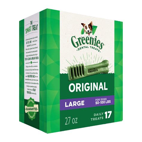 GREENIES Dental Dog Treats, Large, Original Flavor, 17 Treats, 27 oz. | eBay