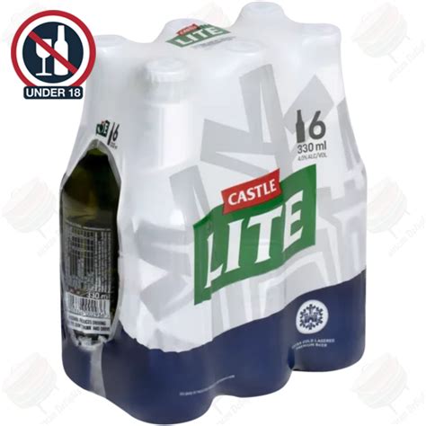 Castle Lite Beer Bottles 6 x 340ml – African Delights