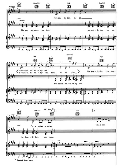 THE WAY YOU MAKE ME FEEL Piano Sheet music | Easy Sheet Music