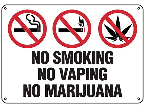 "No Smoking No Vaping No Marijuana" Sign - Plastic S-24759P - Uline