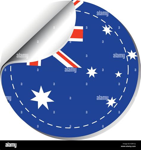 Sticker design for flag of Australia illustration Stock Vector Image ...