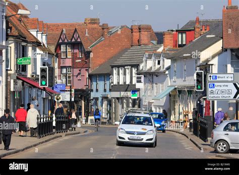 Great Dunmow Town Centre High Street, Essex, England Stock Photo - Alamy