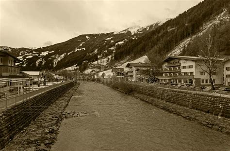 River Ziller Flowing through the Ski Resort Zell am Ziller, Tyrol ...