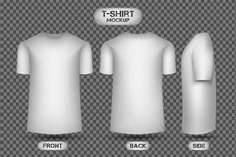 plain white t-shirt design, with front, back and side view, 3d style t ...