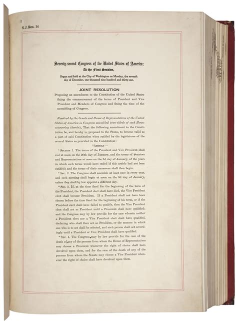 Amending America: The 20th Amendment, January 20, and Presidential ...