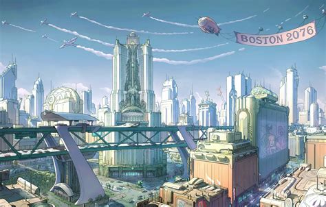 Wallpaper Figure, The city, The game, Fallout, Art, Boston, Concept Art ...