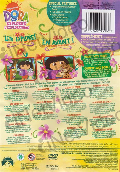 Dora The Explorer : Let's Explore Dora's Greatest Adventures (Bilingual) on DVD Movie