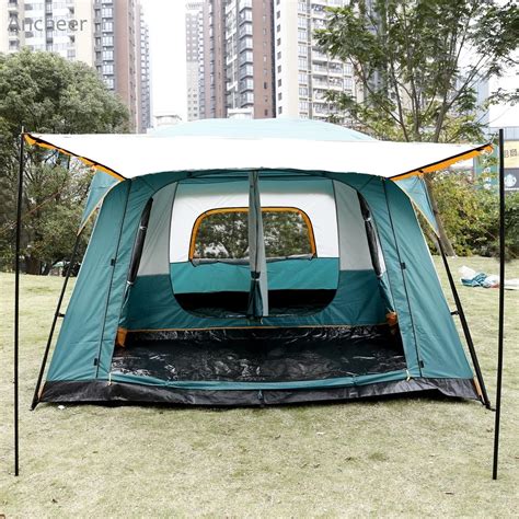 ANCHEER New High quality Camping Tent 8 Person 2 Bedroom 1 Living Room Outdoor Camping Hiking ...