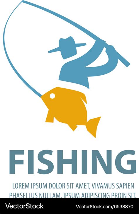 Fishing logo design template fisherman Royalty Free Vector