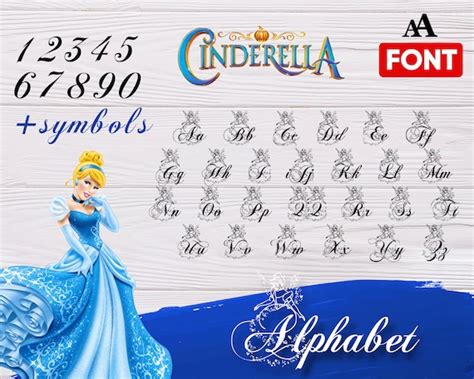 Cinderella font svg Cinderella alphabet Cinderella numbers | Etsy