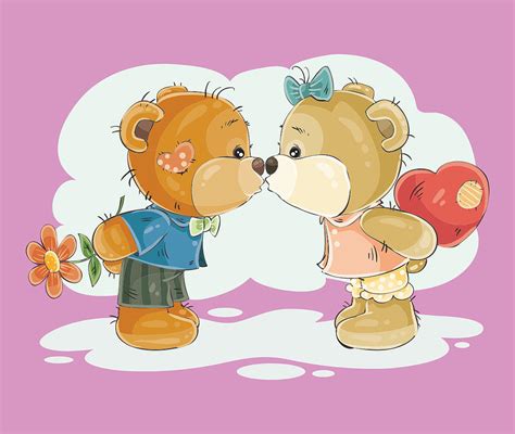 Teddy Bear Kissing Drawing by Bernadette Bigot - Pixels