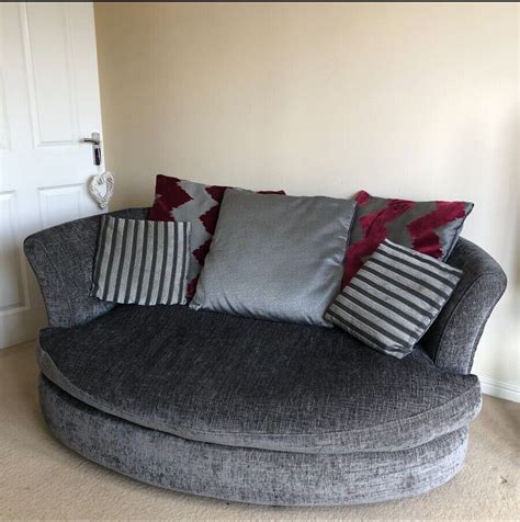 DFS ‘Elise’ Grey Cuddle Chair / Cuddler 2 Seat Sofa | in Anstey ...