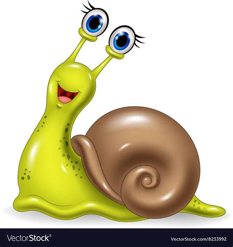 Cute snail isolated on white background Royalty Free Vector | Snail ...