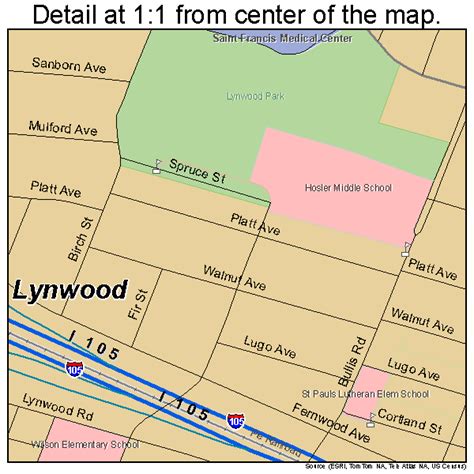 Lynwood California Street Map 0644574