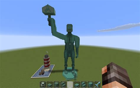 This was my first attempt at creating a giant human statue. : r/Minecraft