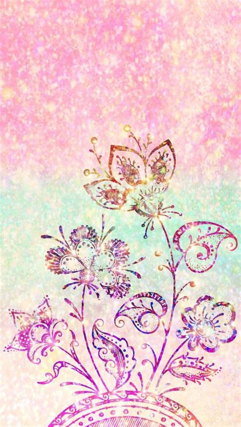 Glittery Spring Blooms, made by me #pink #spring #flowers #art #colorful #glitter #backgrounds # ...