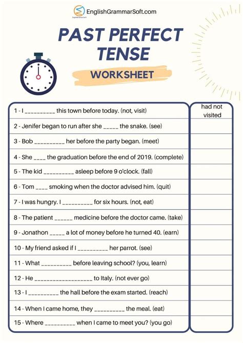 Past Perfect Tense Exercises - AngelknoePineda