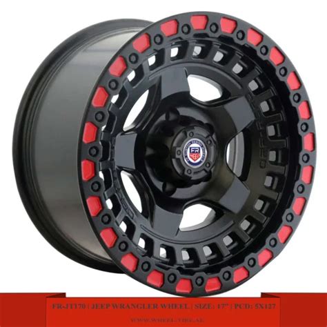 17" matte black with red line wheel for Jeep Wrangler 4x4 cars