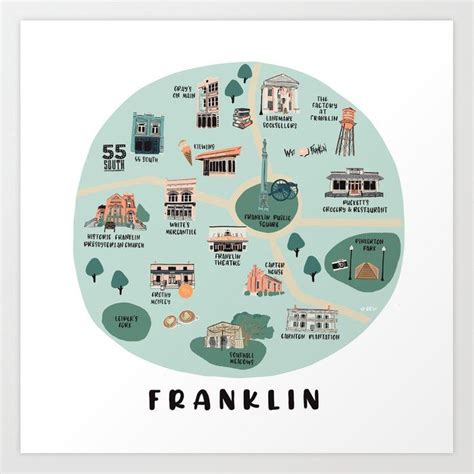 Franklin TN Map! | Art prints, Prints, Map print